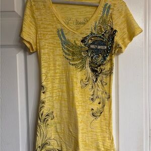 Harley-Davidson Women's Yellow Graphic Tee